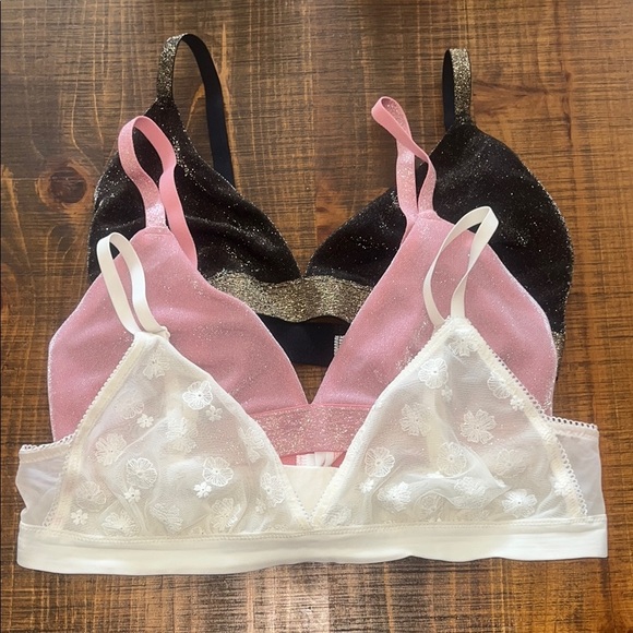 Aerie and Colsie Lace and Sparkly Bralette Bundle Set (3 Pc) - Picture 1 of 9